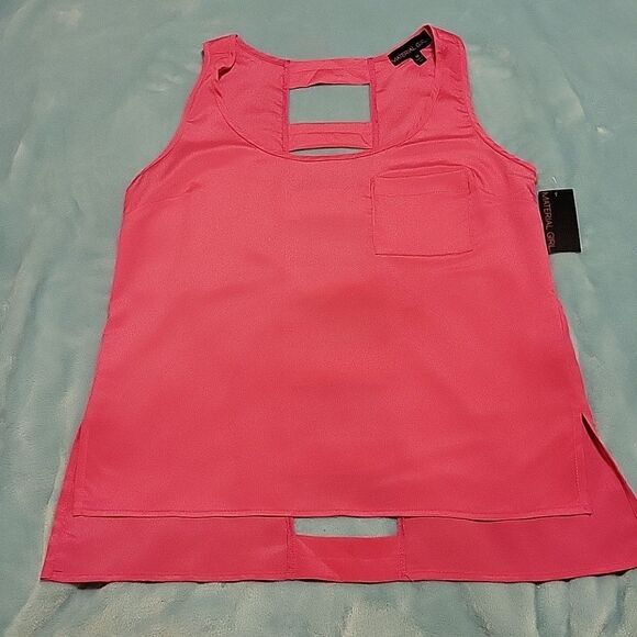 🫧 Material Girl Pink tank top with ladder back size Medium NWT - Picture 1 of 4